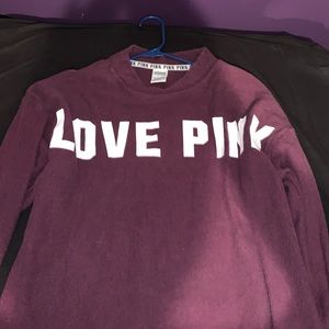 Victoria’s Secret pink maroon crew neck